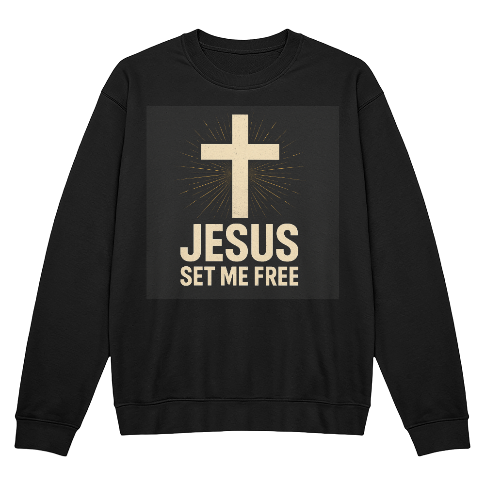 🕊️ “Jesus Set Me Free” Unisex Premium Crewneck Bold faith. Everyday comfort.