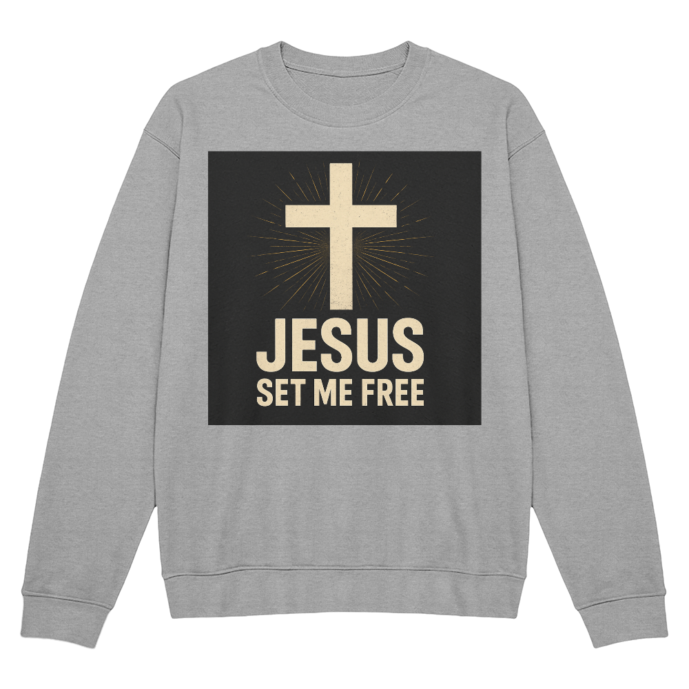 🕊️ “Jesus Set Me Free” Unisex Premium Crewneck Bold faith. Everyday comfort.